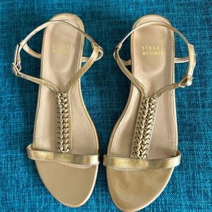 Stuart Weitzman gold sandal, size 7